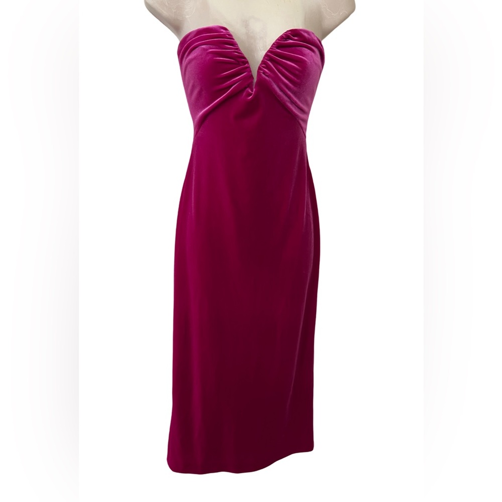 ZARA strapless pink velvet dresss. Size smalll